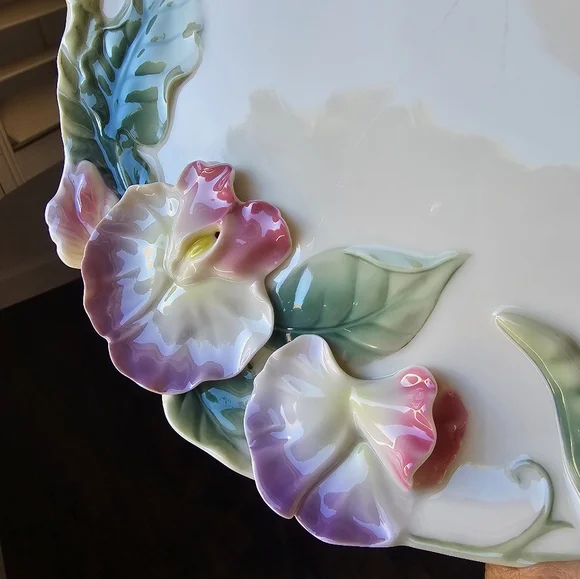 FRANZ  COLLECTION SWEET PEA GARDEN PLATTER - Picture 5 of 9